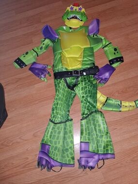 Kids Green & Purple Reptile Armor Costume with Mask